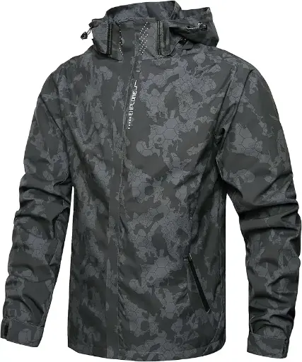Chamarra impermeable negra