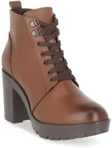 Botines de piel café